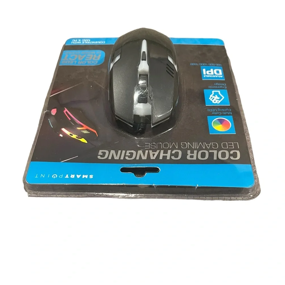 Smart Point Color Changing LED Gaming Mouse Compatible w/Mac & PC NEW SEALED